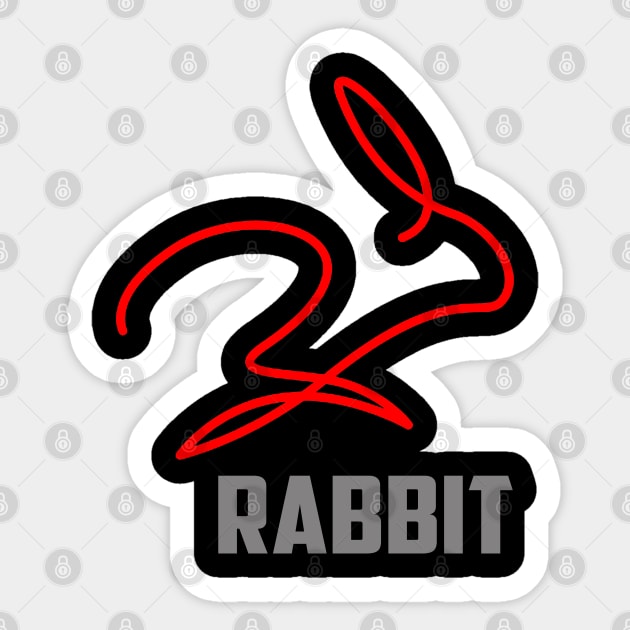 RED LINE RABBIT Sticker by SAMELVES